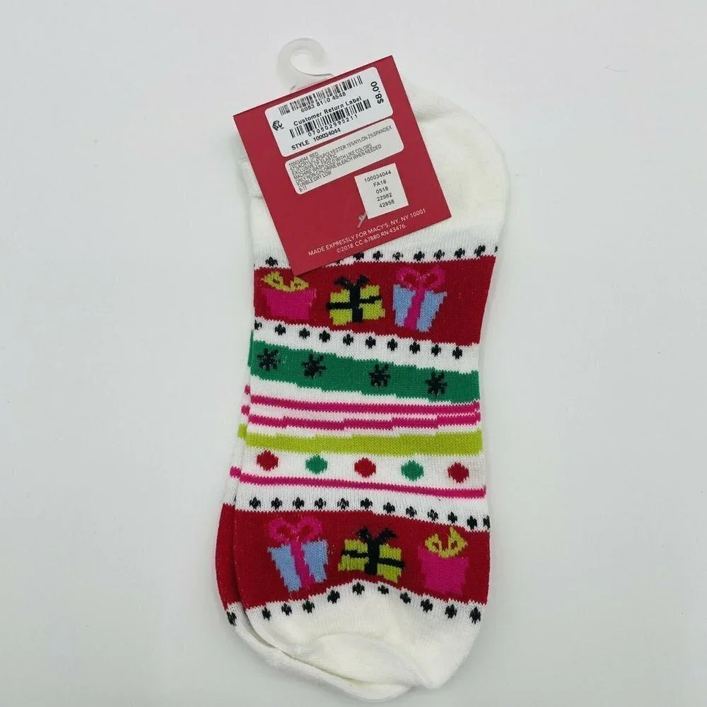 Charter Club Womens Sock Size 9-11 Low‎ Cut Ankle Socks Christmas Presents White
